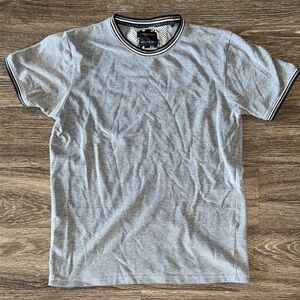 Alfani Gray Short Sleeve Tee with Black Trim